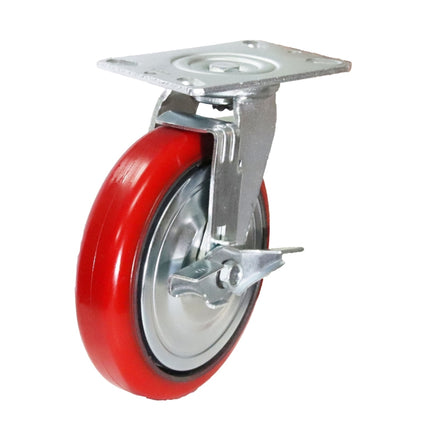 KYUNGCHANG Medium-Duty Caster 4360BK, Brake, Standard, 6" CASTER 6BK(38