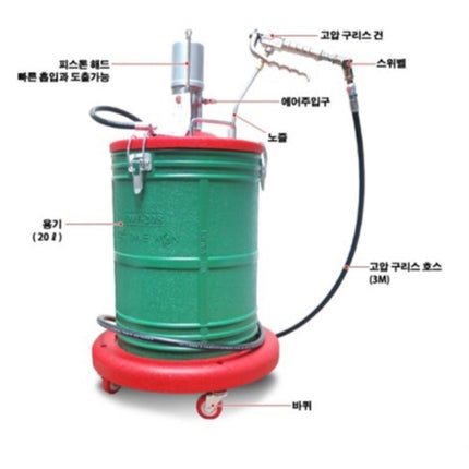 DAEWON Air Grease Pump (Built-In Rubber Pressure Plate) DW-208WA