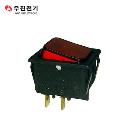 WOOJIN Rocker Switch, Maintained, Red WOE-4210LA