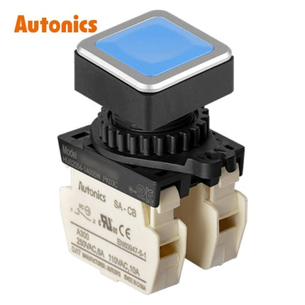 AUTONICS Push Button Switch, Non-Illuminated, Momentary, Ø30mm, Blue, 2b SQ3PFS-P1B2BM