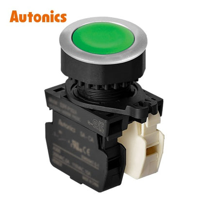 AUTONICS Push Button Switch, Non-Illuminated, Ø30mm, Green, 1a1b S3PF-P1GAB