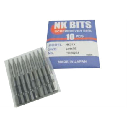 NK Screwdriver Bit (Part 2) NK31X 2.5X100 thickness5mm,length 100mm (x10 pack)