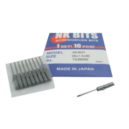 NK Screwdriver Bit (Part 3) NK4DH 00X1.7X40 thickness4mm, length 40mm (x10 pack)