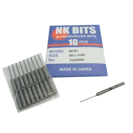 NK Screwdriver Bit (Part 3) NK5H 0X2X100 thickness5mm, length100mm (x10 pack)