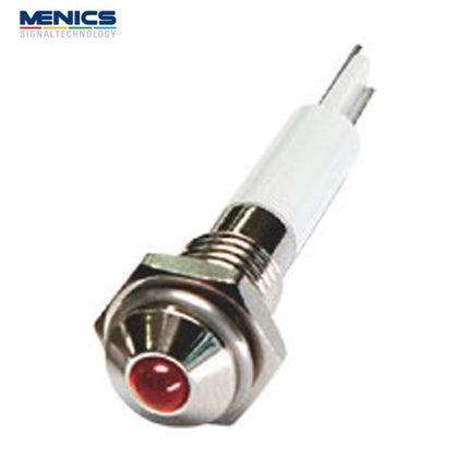 MENICS LED Indicator Light, Ø6mm, Standard, Round Type, DC3V, Red (Pack of 40) M06R-03R