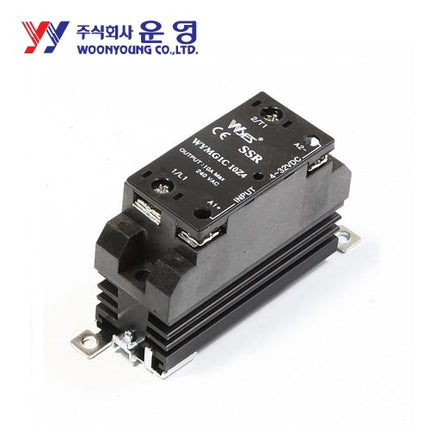 WOONYOUNG Solid State Relay (SSR), Socket Type, DIN Rail Mount WYMH1C40Z4