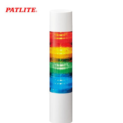 PATLITE Signal Tower Light, LED, Buzzer Type, 4-Tier, DC24V LR6-402WJBW-RYGB