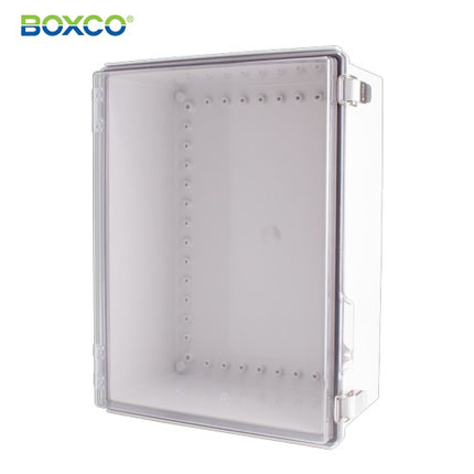 BOXCO Terminal Box, Plastic Enclosure, Hinge Type, ABS, Transparent Cover BC-ATP-304018