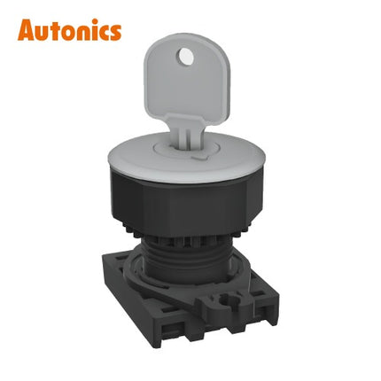 AUTONICS Key Selector Switch, Ø30, 3-Position, Non-Return (Head Only) S3KF-4CS