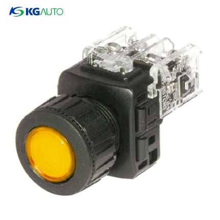 KG AUTO Push Button Switch, Non-Illuminated, Ø25mm, Yellow, Momentary, KGF-CM2Y 2a2b