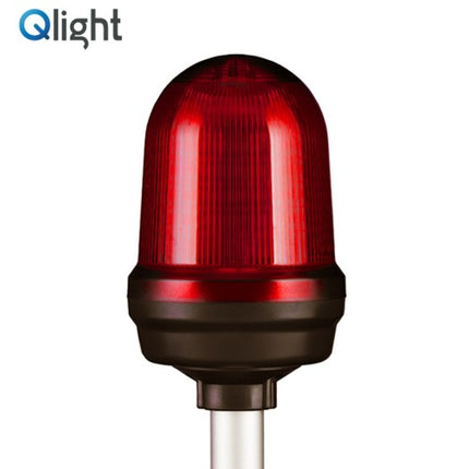 QLIGHT Warning Light, LED, Steady/Flashing, Ø100, Q100LP-R (Red)