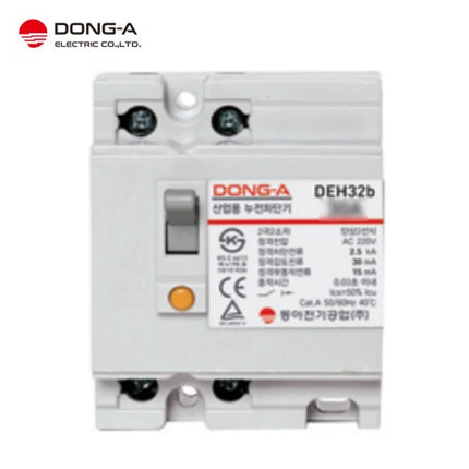 DONG-A Earth Leakage Circuit Breaker (ELCB), For Distribution Panel, Compact, AC220V, 30A DEH32b