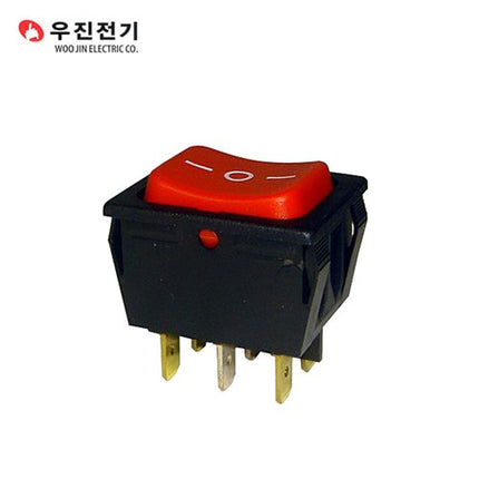 WOOJIN Rocker Switch, Maintained, Red BR WOE-6310