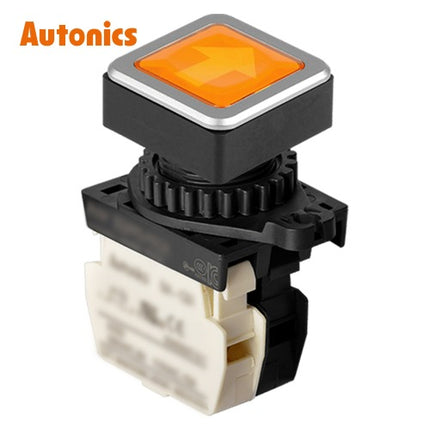 AUTONICS Push Button Switch, Illuminated, Momentary, Ø30mm, Yellow, B1, AC SQ3PFS-P3YLBL