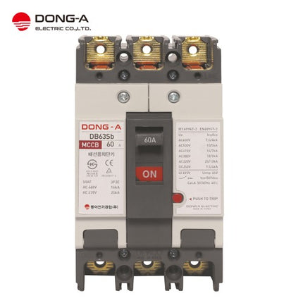 DONG-A Molded Case Circuit Breaker (MCCB), Economy Type, 60A, AC220V DB63Sb