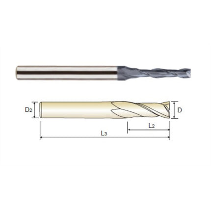 YG-1 4G MILLS Long Coated Carbide End Mill 2F 4SLCE2-012-04 D1.2X6X4X60(SEME7001204)