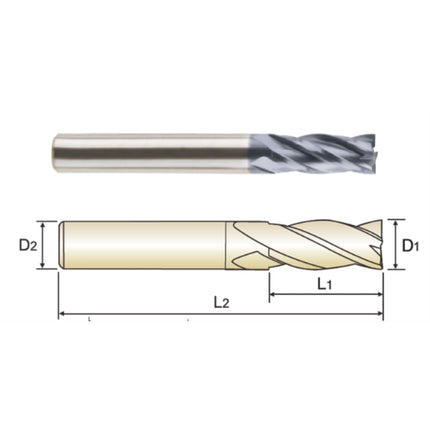 YG-1 EV MILLS Coated Carbide End Mill, 4F EVCE4-120 D12X12X30X80 (GMK33120)