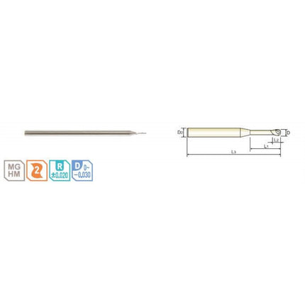 YG-1 WIDE-CUT 2FL Long B End Mill LWCBE-010R-40 D2X4X10(40)X90 (SE5E9102040)