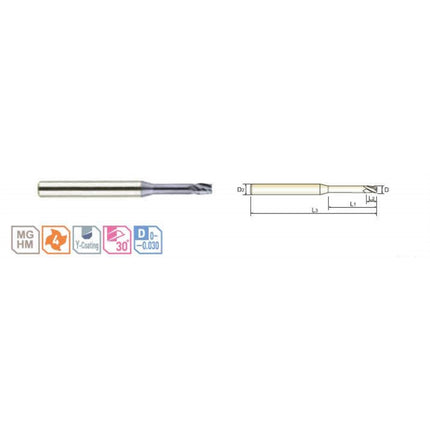 YG-1 4G MILLS Long Neck End Mill (4F) 4SRIE4-010-20 D1X4X1.5(20)X50 (SEME7301020)