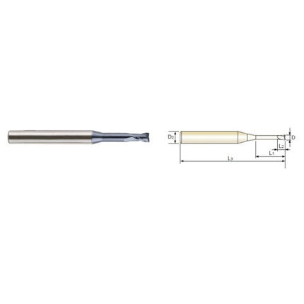 YG-1 4G MILLS Long Neck End Mill (2F) 4SRIE2-020-26 D2.0X4X3(26)X60 (SEM84502026)