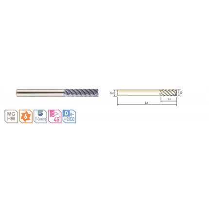 YG-1 4G MILL 45° End Mill (6F) 4SCE6-160-50 D16X16X50X110 (SEME7516050)
