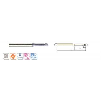 YG-1 4G MILLS Long Neck End Mill (4F) 4SRIE4-015-04 D1.5X4X2.3(4)X50 (SEME7301504)