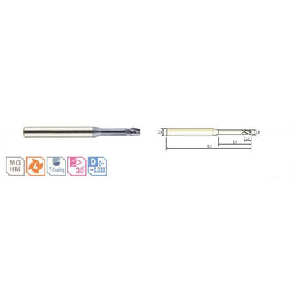 YG-1 4G MILLS Long Neck End Mill (4F) 4SRIE4-030-60 D3X6X4.5(60)X100 (SEME7303060)