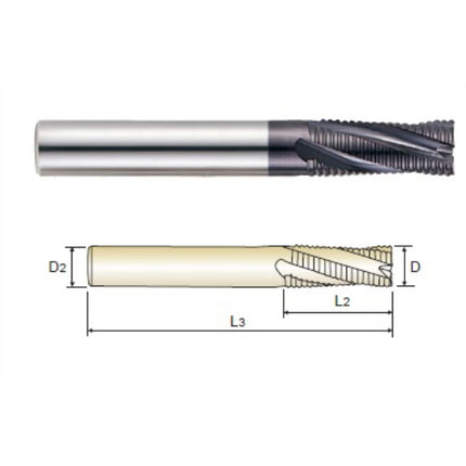 YG-1 4G MILLS Roughing End Mill, 3F 4SRE-080