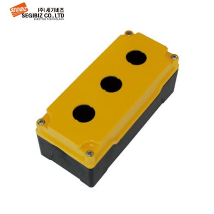 SEGIBIZ Push Button Box, Plastic, 3-Hole, Ø30, 70 mm, Yellow SG-PB-300370Y