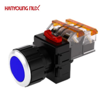 HANYOUNG Push Button Switch, Non-Illuminated, Ø25mm, Blue, MRF-NM1A 1a1b