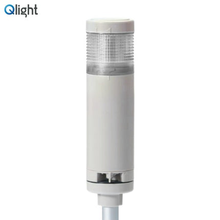 QLIGHT Signal Tower Light, Steady/Buzzer Type, 50mm, 1-Tier, AC110-220V, White QTG50L-BZ-1-110/220-W