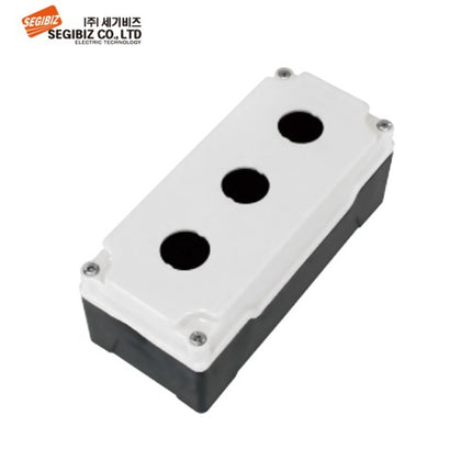 SEGIBIZ Push Button Box, Plastic, 3-Hole, Ø30, 70 mm, White SG-PB-300370W