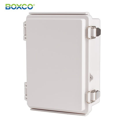 BOXCO Terminal Box, Plastic Enclosure, Hinge Type, ABS, Gray Cover BC-AGP-131810