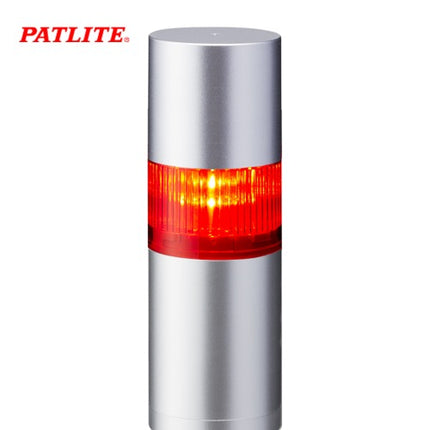 PATLITE Signal Tower Light, LED, Buzzer Type, Silver Body, 1-Tier, Red, DC24V LR6-102LJNU-R