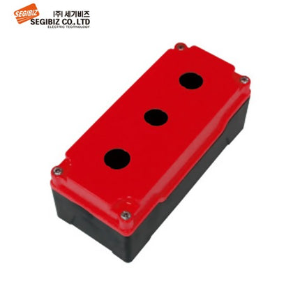 SEGIBIZ Push Button Box, Plastic, 3-Hole, Ø25, 55 mm, Red SG-PB-250355R