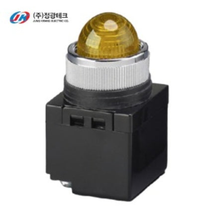 JUNGKWANGTECH Pilot Lamp, Round, Ø30, LED, AC/DC110V, Yellow (Pack of 10) JK-10-30-1-L-Y