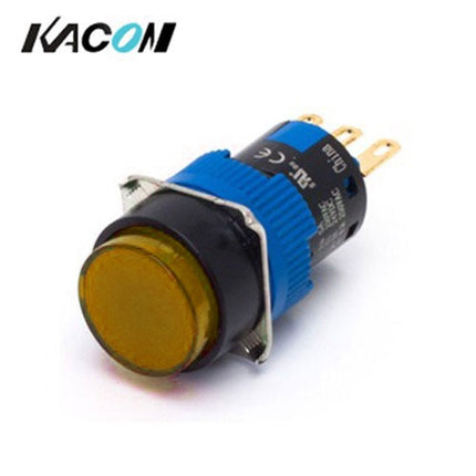 KACON Push Button Switch, Non-Illuminated, Ø16mm, Yellow K16-211Y