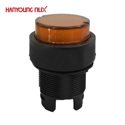 HANYOUNG Push Button Switch, Illuminated, Ø22/Ø25 Compatible, Yellow, ARX-PY (Upper Part Only), Lower Contact Block Sold Separately
