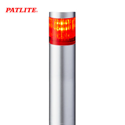 PATLITE Signal Tower Light, LED, Ø40mm, 1-Tier, Silver Body, Red, DC24V LR4-102WJNU-R