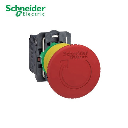 SCHNEIDER Push Button Switch, Non-Illuminated, Ø22mm, Red XB5AS8445