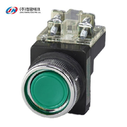 JUNGKWANGTECH Push Button Switch, Non-Illuminated, Ø25mm, Green, 1a1b JK-40-25-G-1