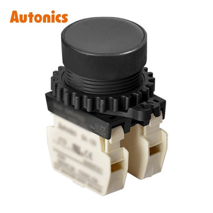AUTONICS Push Button Switch, Non-Illuminated, Momentary, Ø30mm, Black, 2b S3PR-P1K2BM