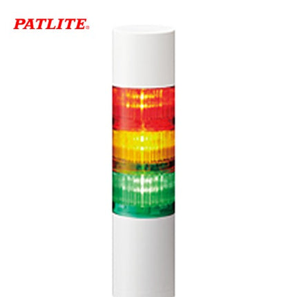 PATLITE Signal Tower Light, LED, Buzzer Type, 3-Tier, DC24V LR6-302LJBW-RYG