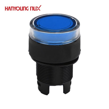 HANYOUNG Push Button Switch, Illuminated, Ø22/Ø25 Compatible, Blue, ARX-GA (Upper Part Only), Lower Contact Block Sold Separately