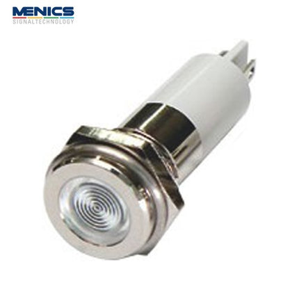 MENICS LED Indicator Light, Ø8mm, High-Brightness, Flat Type, DC3V, White (Pack of 40) H08F-03W