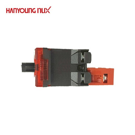 HANYOUNG Illuminated Push Button Switch, Contact Block, Bottom Contact, Red Cap AR-120D0R