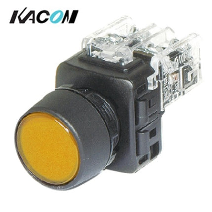 KG AUTO Push Button Switch, Non-Illuminated, Ø22mm, Yellow, Momentary, KGF-NM1Y 1a1b