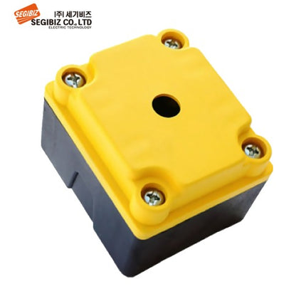 SEGIBIZ Plastic Push Button Box, Mini, 1-Hole, Ø12, Yellow (Pack of 2) SG-PB-1201Y