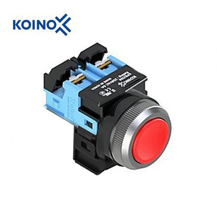 KOINO Push Button Switch, Non-Illuminated, Ø25mm, Red, 1a Contact KPB25M-10R