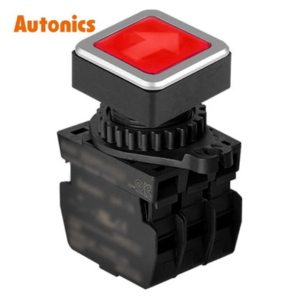 AUTONICS Push Button Switch, Illuminated, Momentary, Ø30mm, Red, A2, DC SQ3PFS-P3RL2ADM